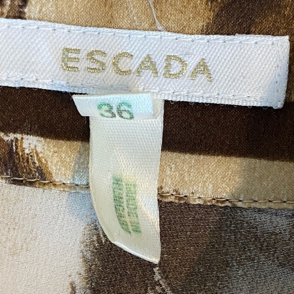 ESCADA Silk Charmeuse baroque animal print talk button down shirt blouse size 36 - Picture 10 of 14
